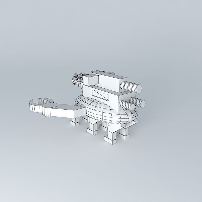 carrier robot with two guns Free 3D model_4