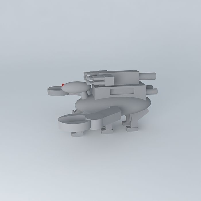 carrier robot with two guns Free 3D model_2