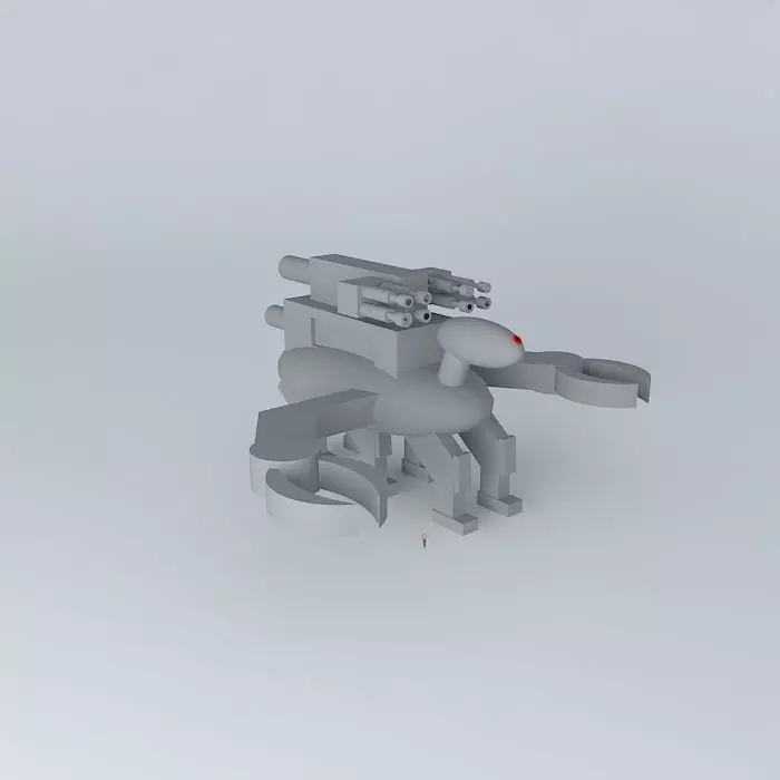 carrier robot with two guns Free 3D model_0
