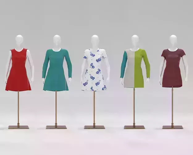 Women Mannequin Pack Low-poly 3D model