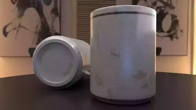 Used Dirty and Clean Porcelain Teacup