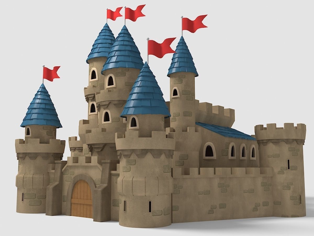 Castle Cartoon 3D model_3