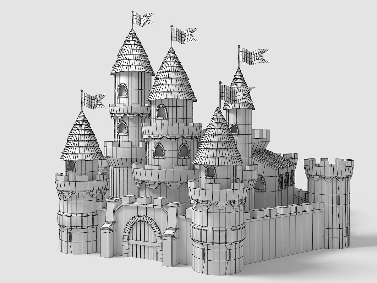 Castle Cartoon 3D model_4