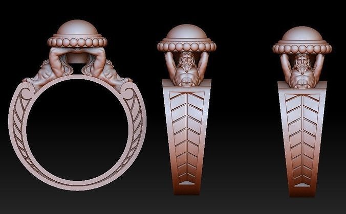 Atlants ring 3D print model