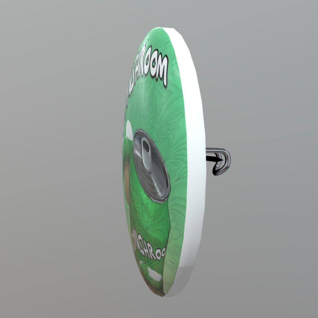 Button ball with logo Low-poly 3D model_6