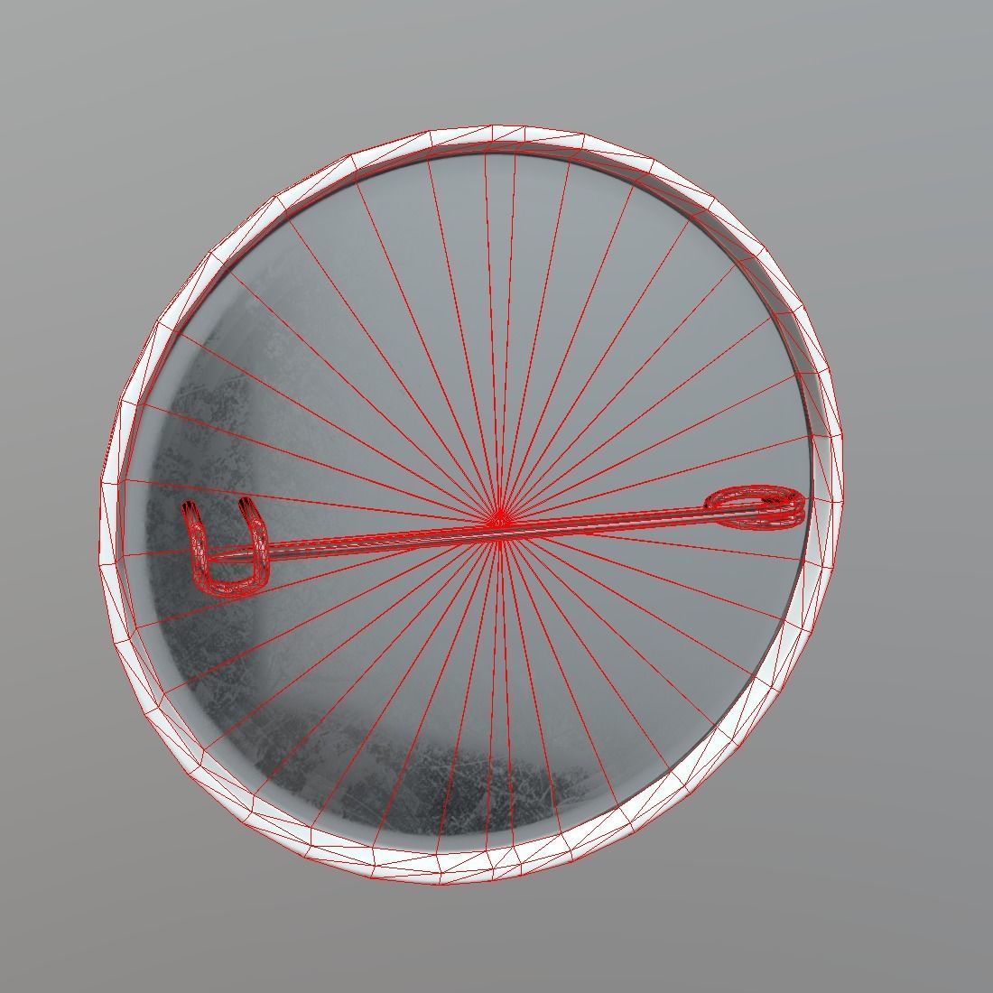 Button ball with logo Low-poly 3D model_1