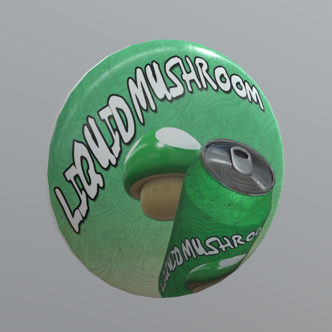 Button ball with logo Low-poly 3D model_4