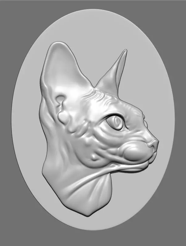 Head Cat Medal Free 3D print model