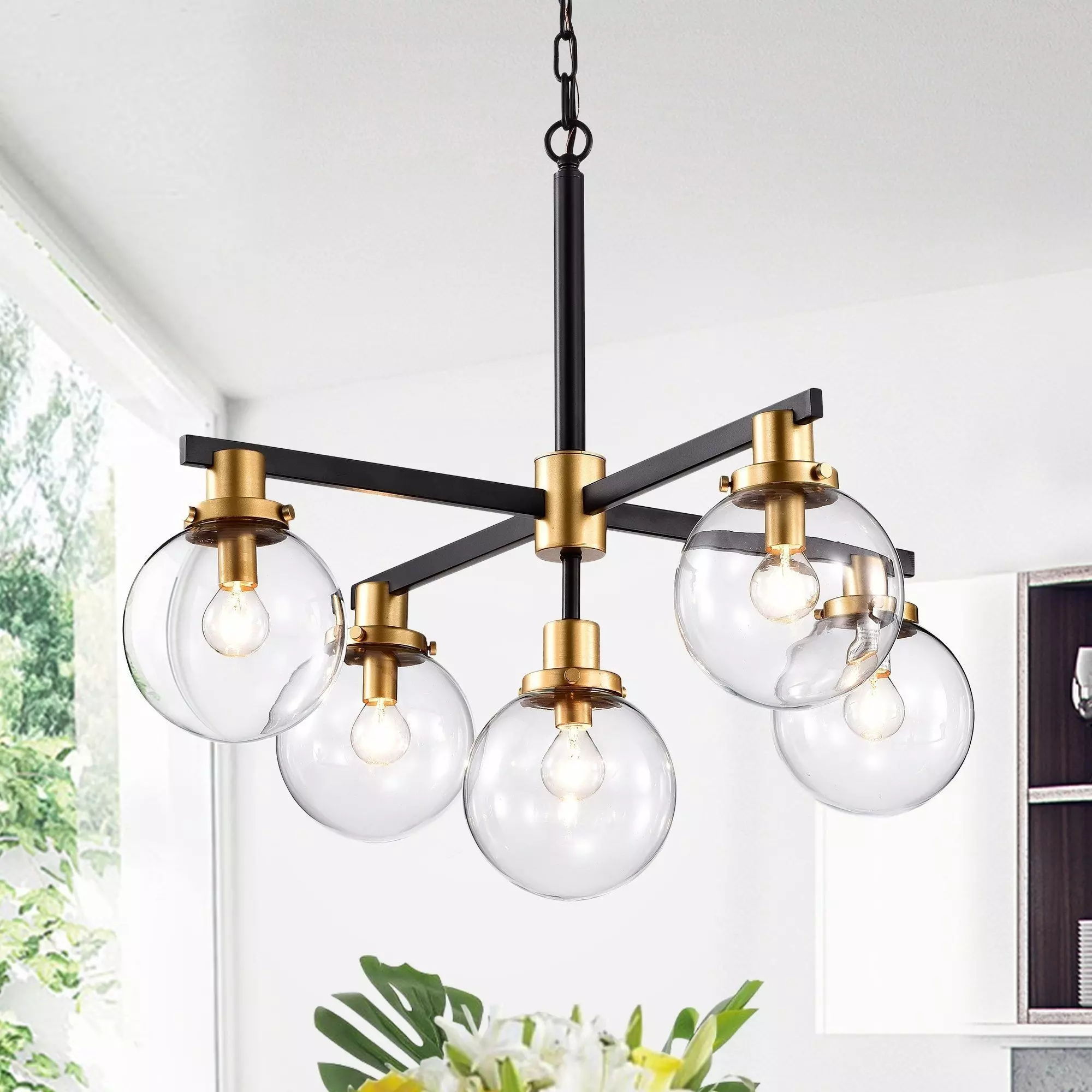 Helena light chandelier with glass globes 3D model