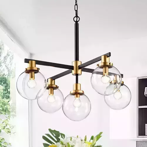 Helena light chandelier with glass globes