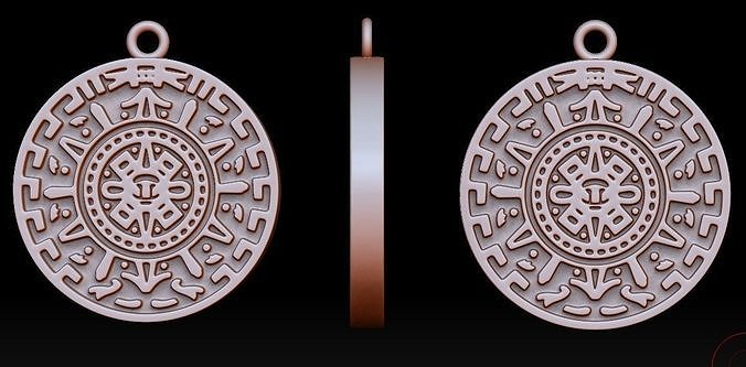 Maya calendar pendant 3D print model