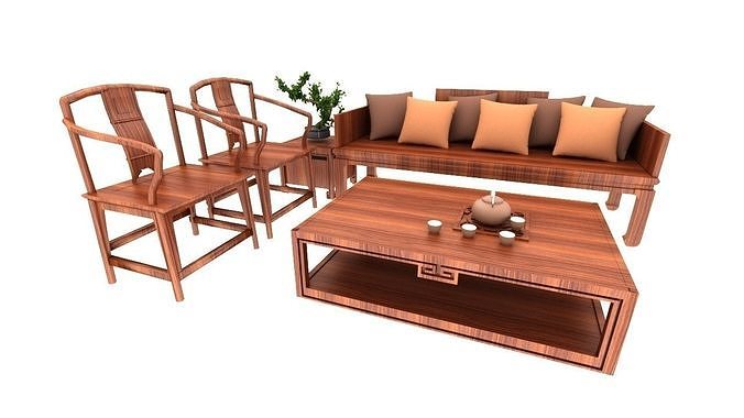 Chinese furniture set 3D model