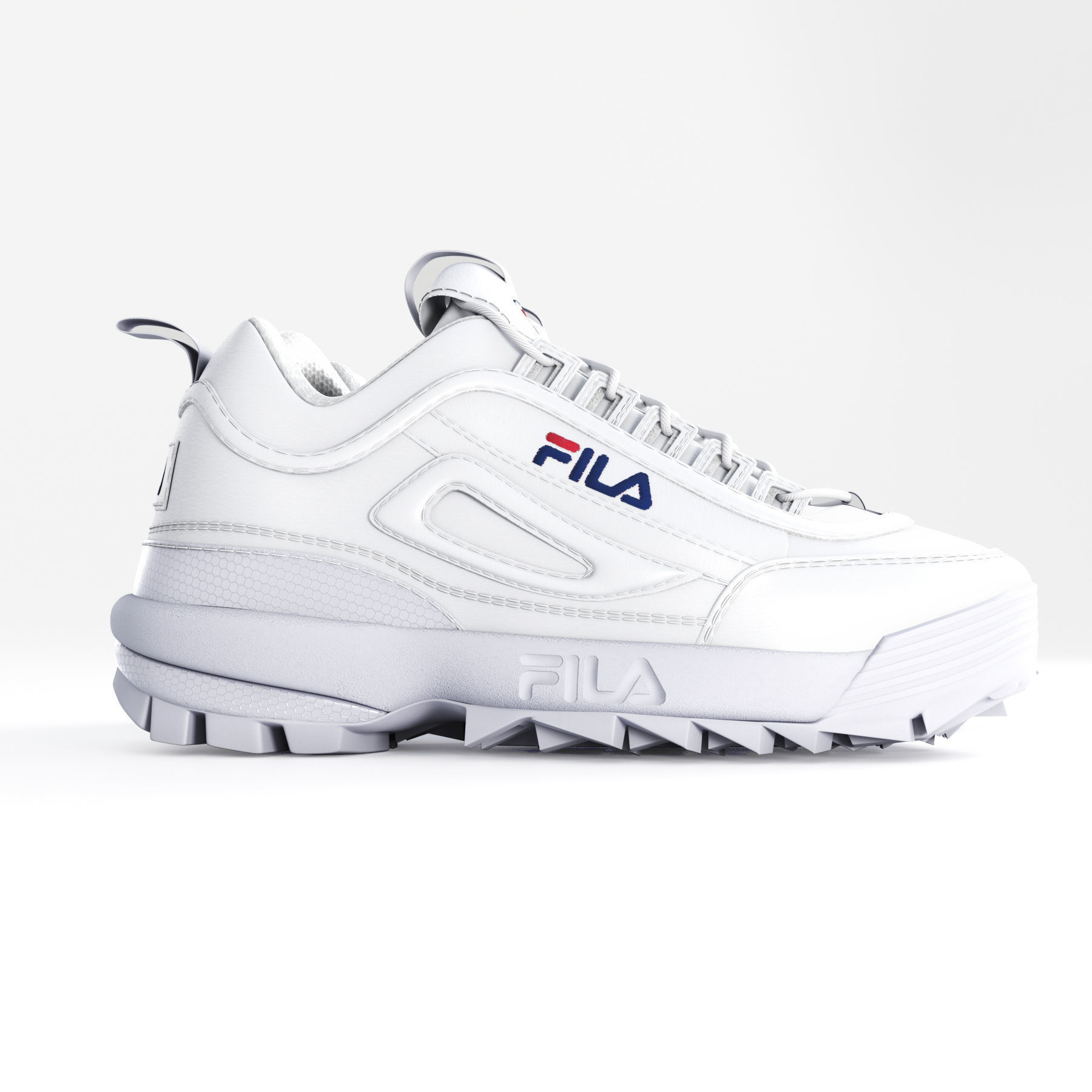 Fila Disruptors 2 White 3D model_2