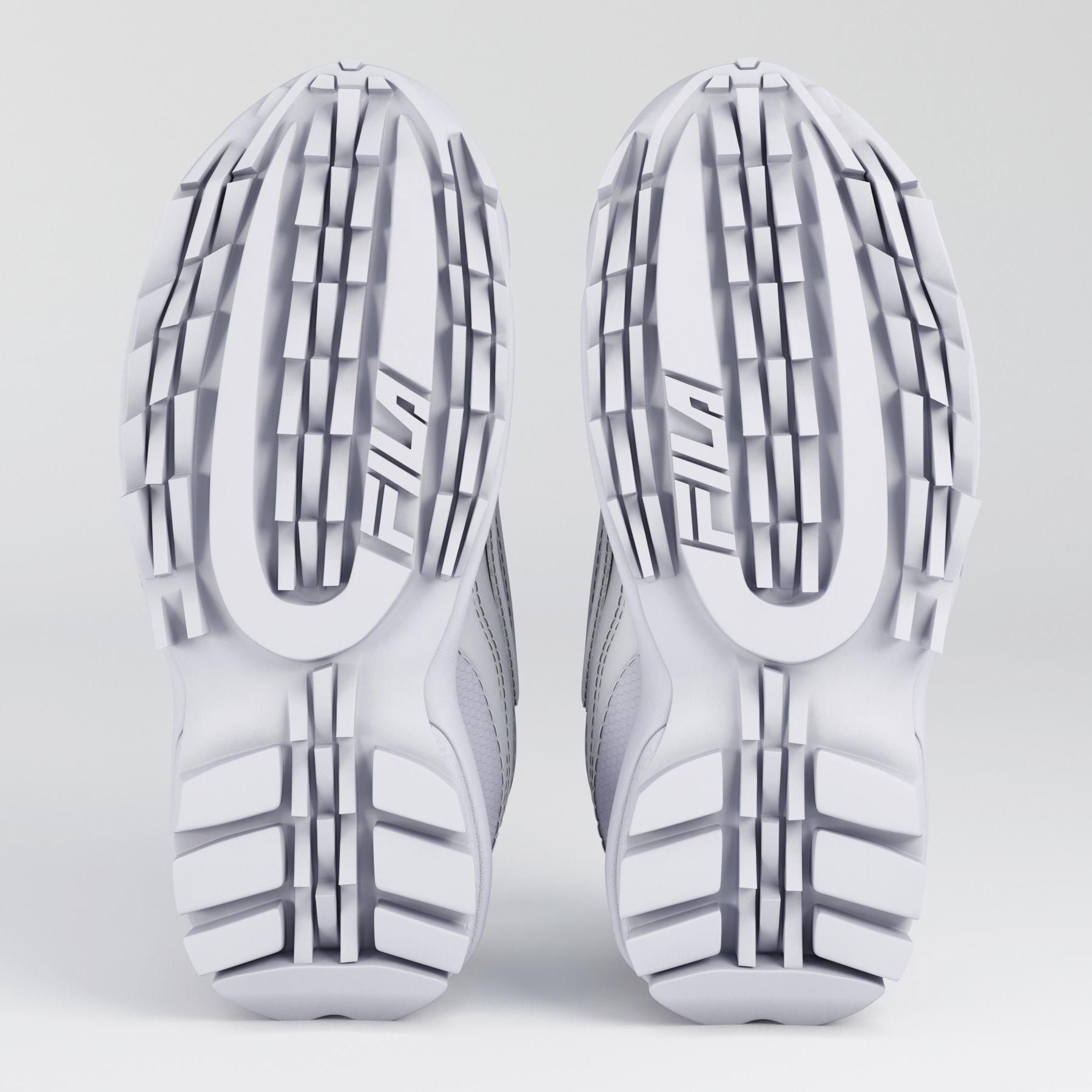 Fila Disruptors 2 White 3D model_4