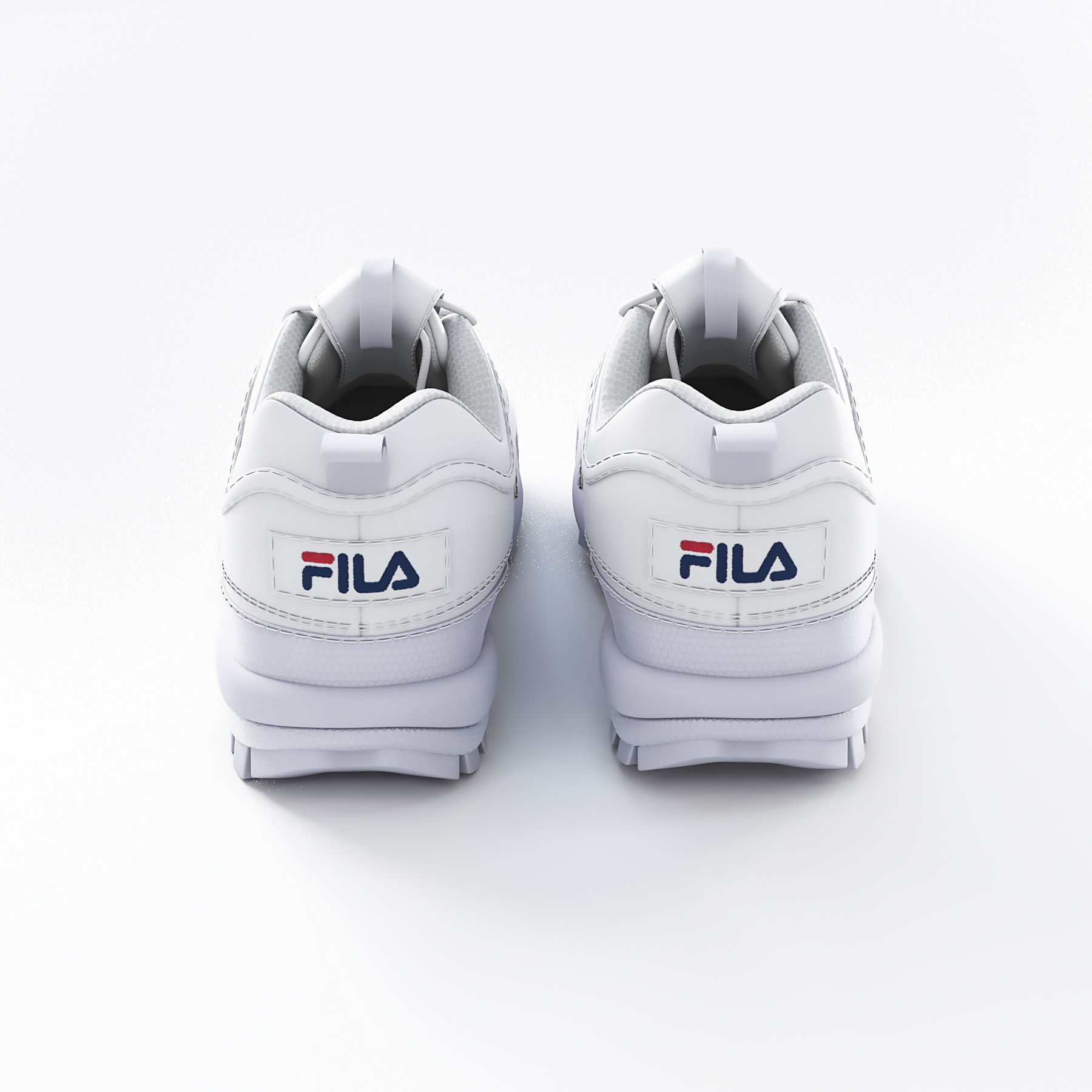 Fila Disruptors 2 White 3D model_1