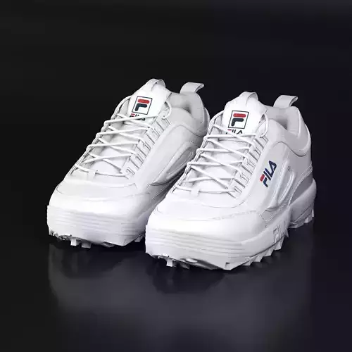 Fila Disruptors 2 White 3D model