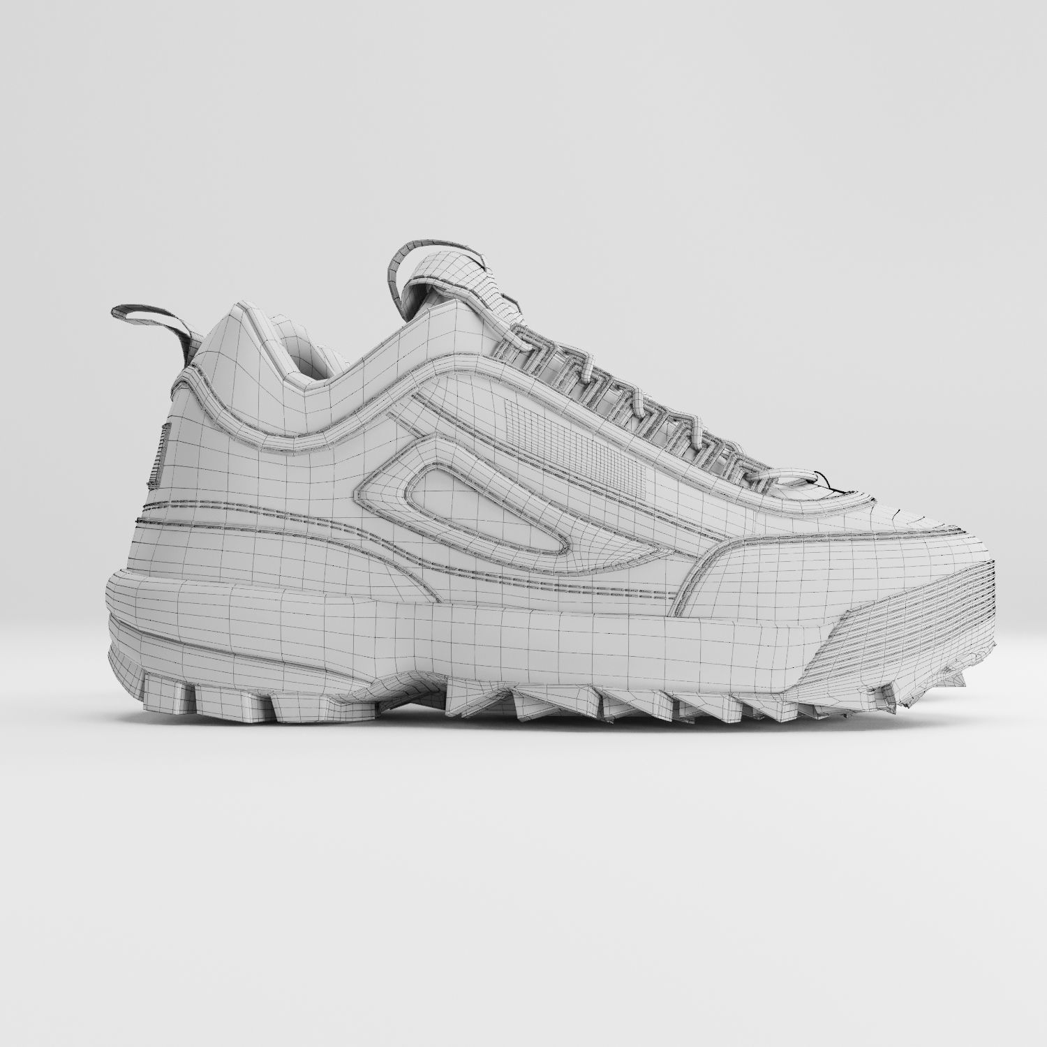 Fila Disruptors 2 White 3D model_6