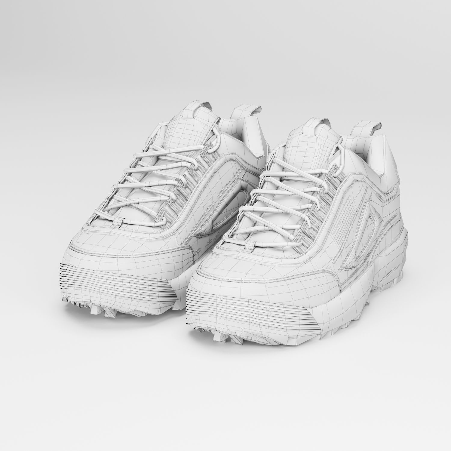 Fila Disruptors 2 White 3D model_7