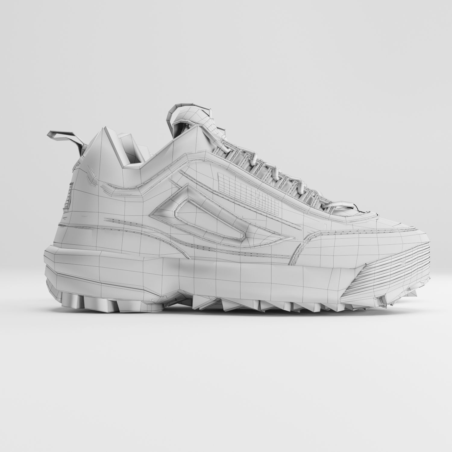 Fila Disruptors 2 White 3D model_5