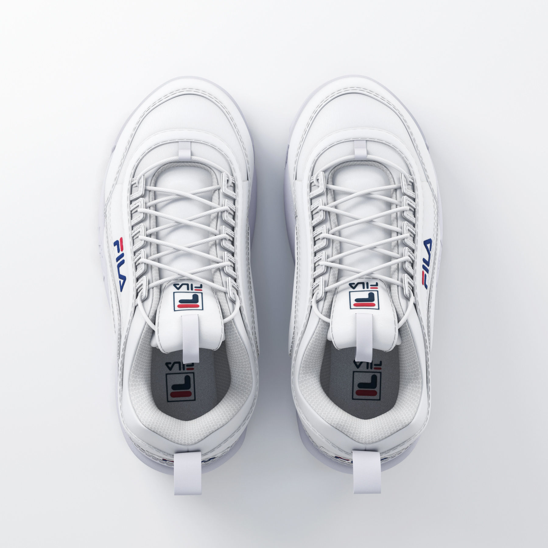 Fila Disruptors 2 White 3D model_3
