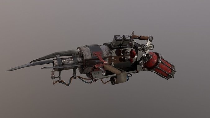 Post Apocalyptic Flamethrower Low-poly 3D model