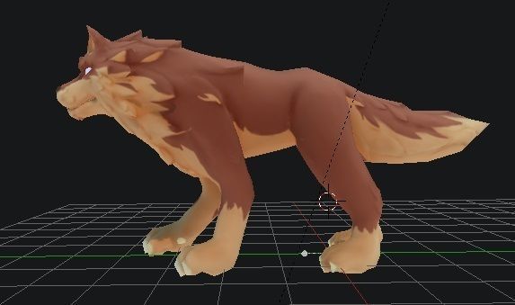 wolf monster animated Low-poly 3D model_1