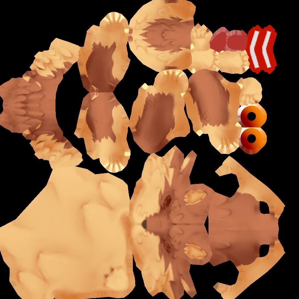 wolf monster animated Low-poly 3D model_3