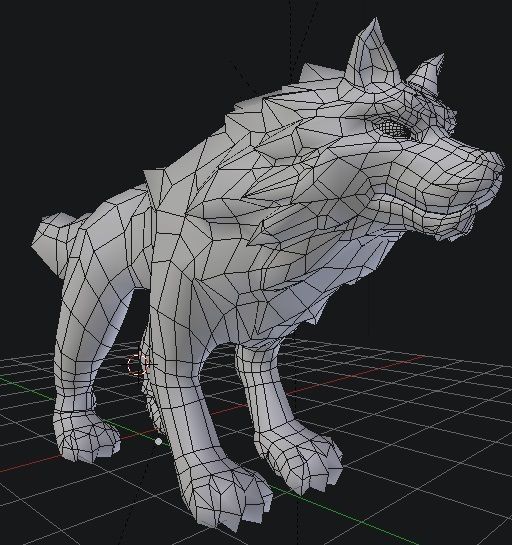 wolf monster animated Low-poly 3D model_2