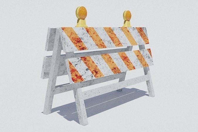 Construction Barrier Low-poly 3D model