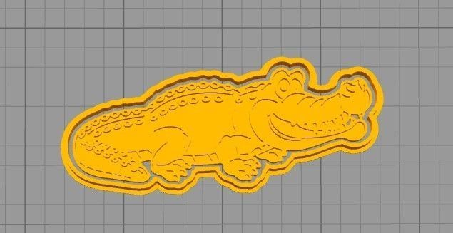 Crocodile cookie cutter 3D print model_2