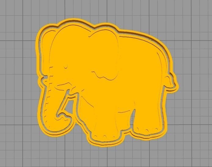 Elephant cookie cutter 3D print model_2