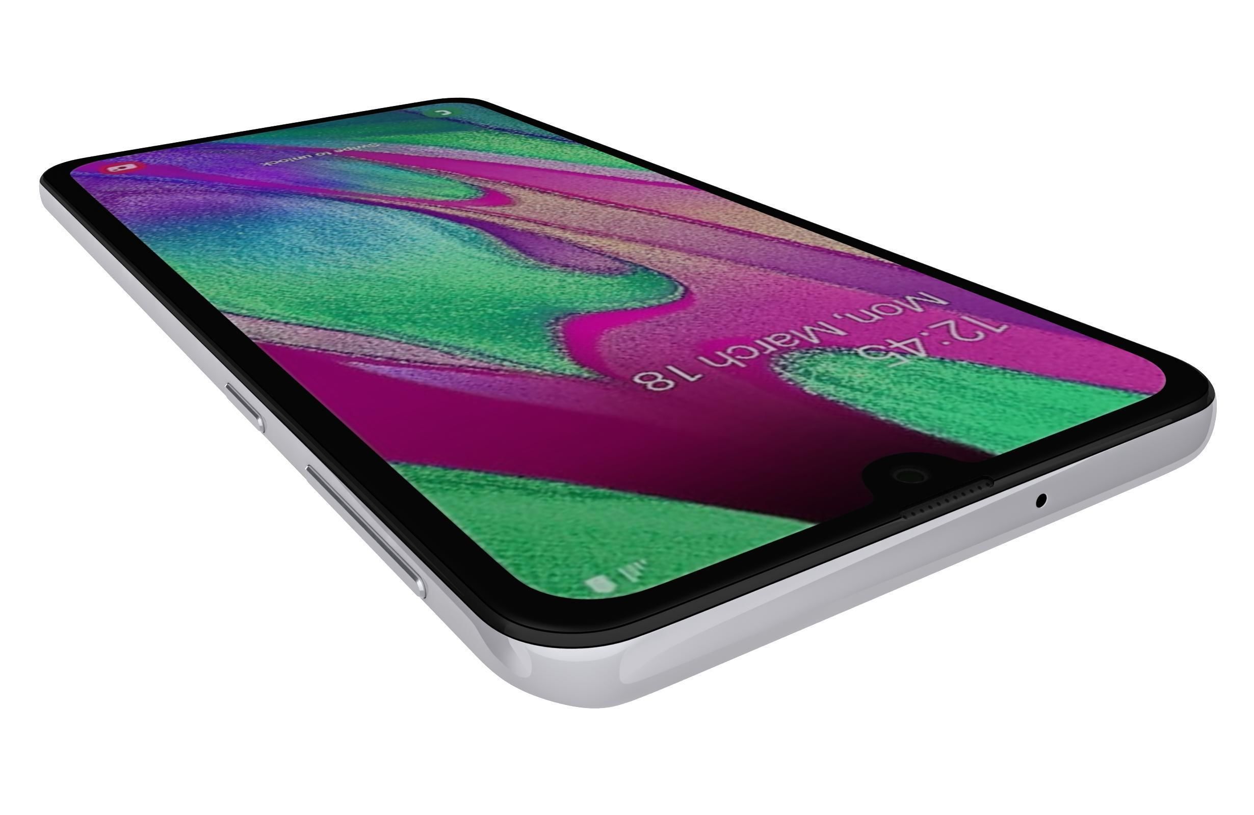 Samsung Galaxy A40 White 3D model_11