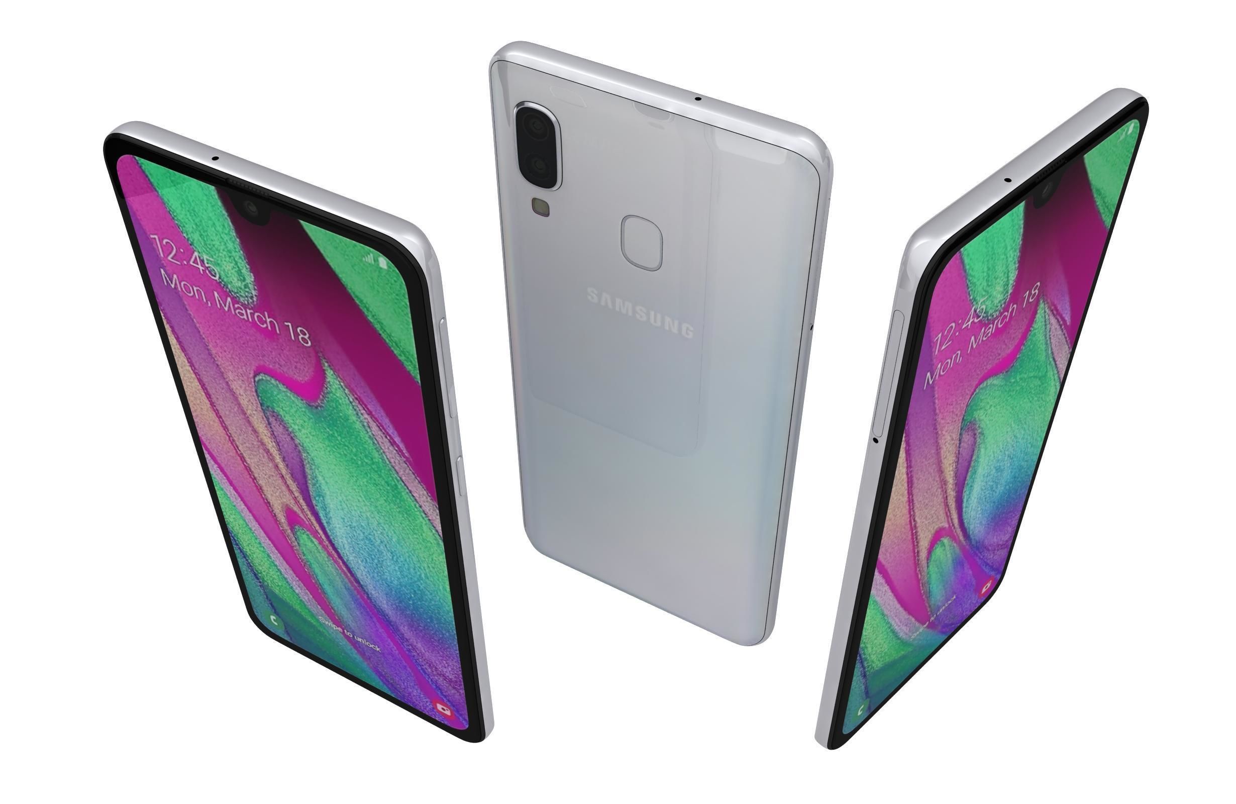 Samsung Galaxy A40 White 3D model_2