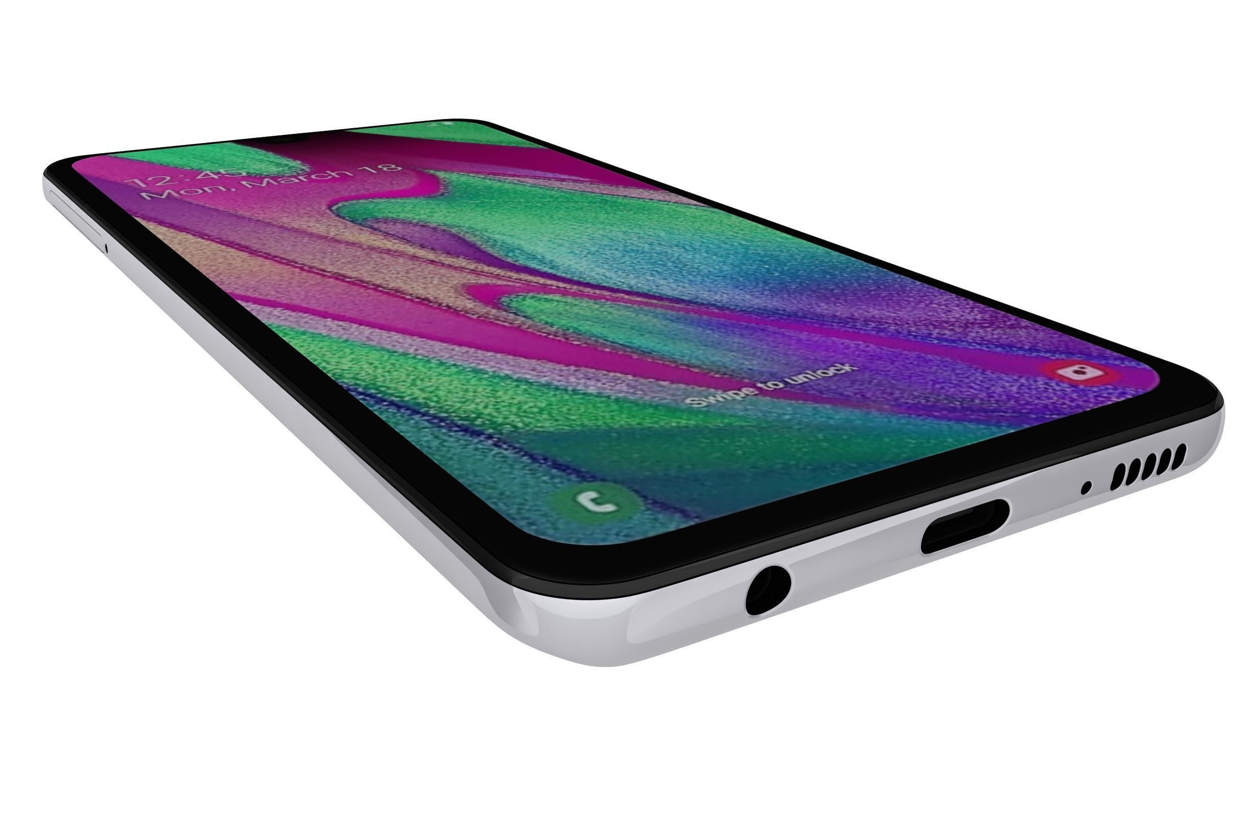 Samsung Galaxy A40 White 3D model_10