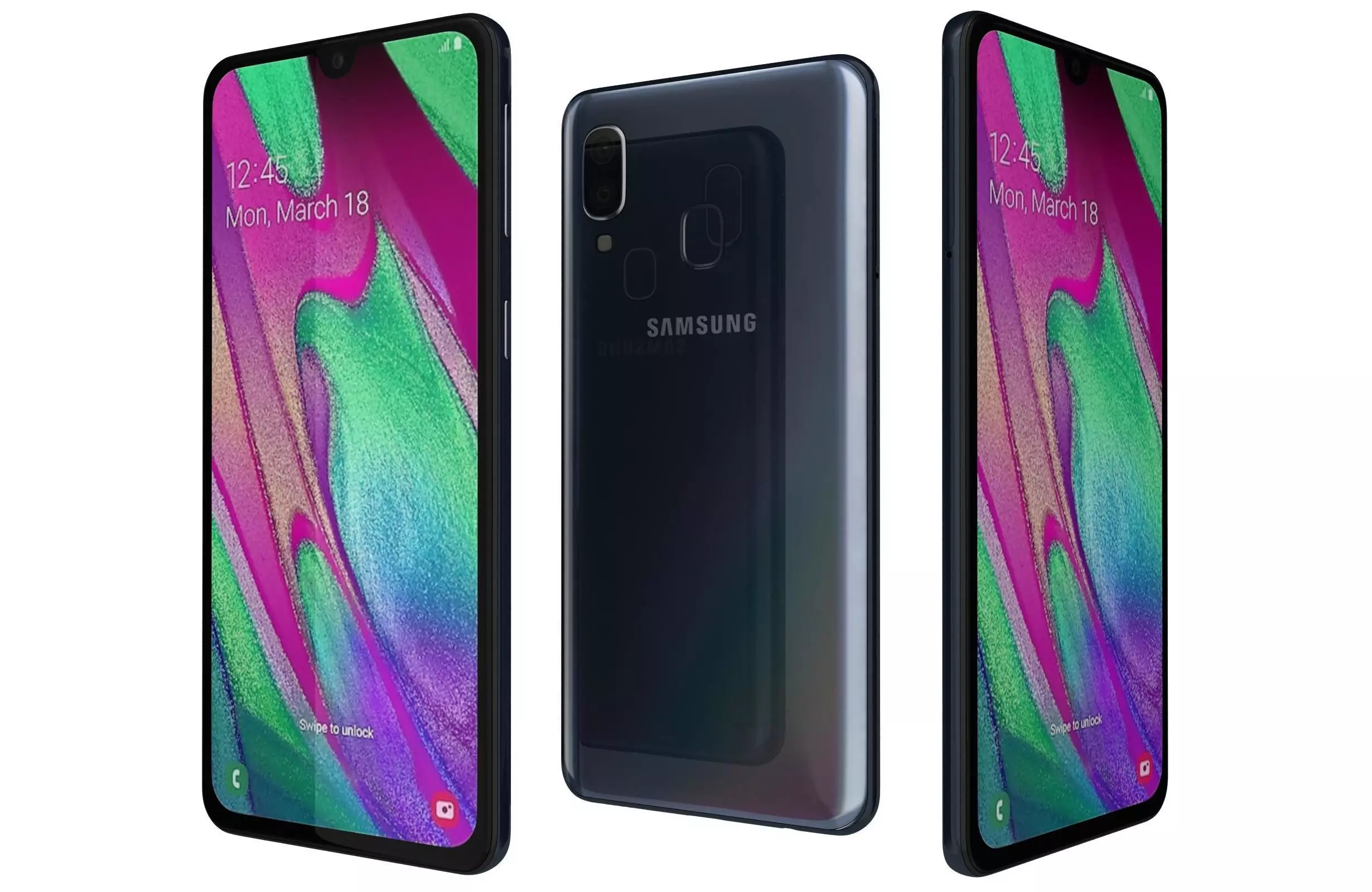Samsung Galaxy A40 Black 3D model_0
