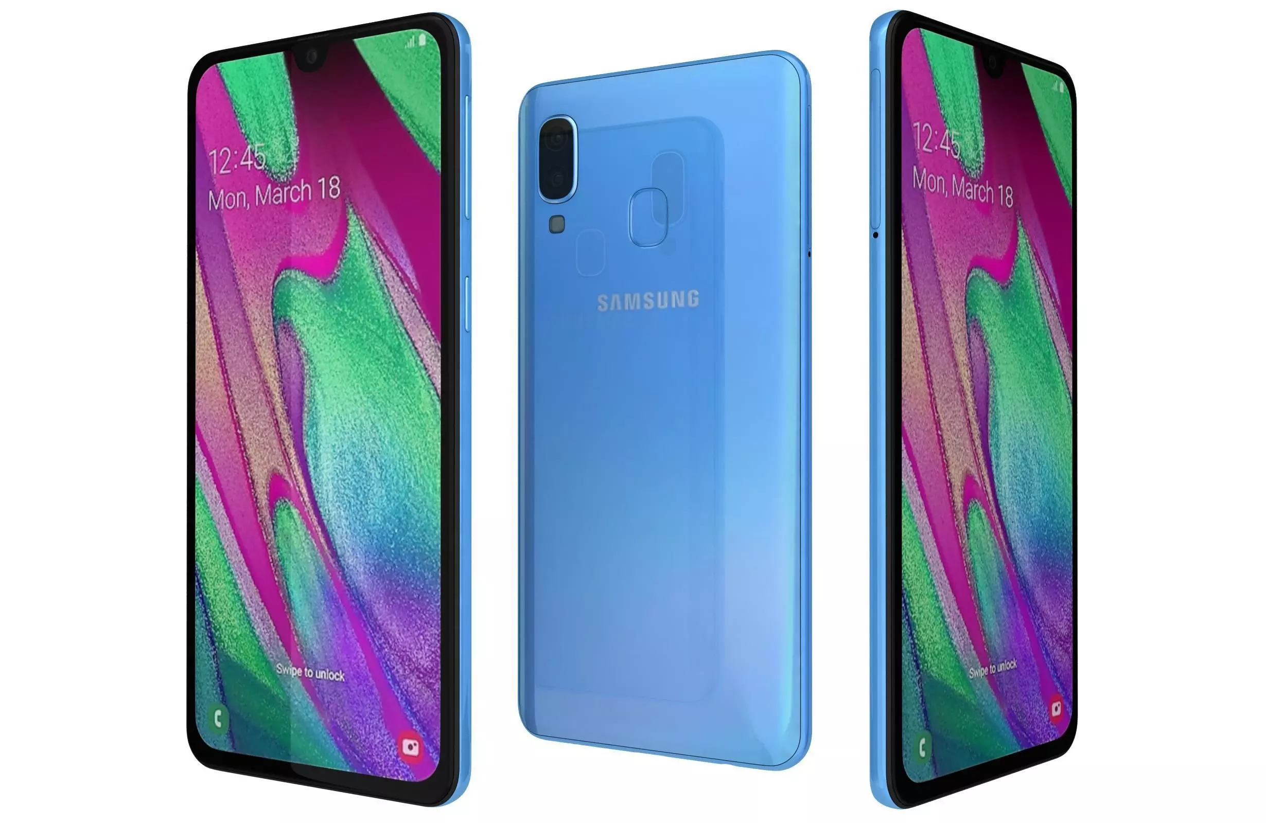 Samsung Galaxy A40 Blue 3D model
