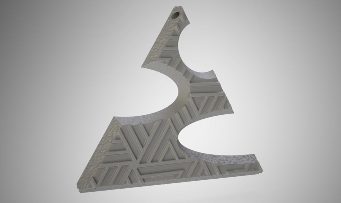 Triangle Necklace 3D print model_2