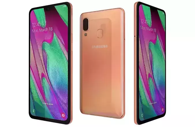 Samsung Galaxy A40 Coral 3D model