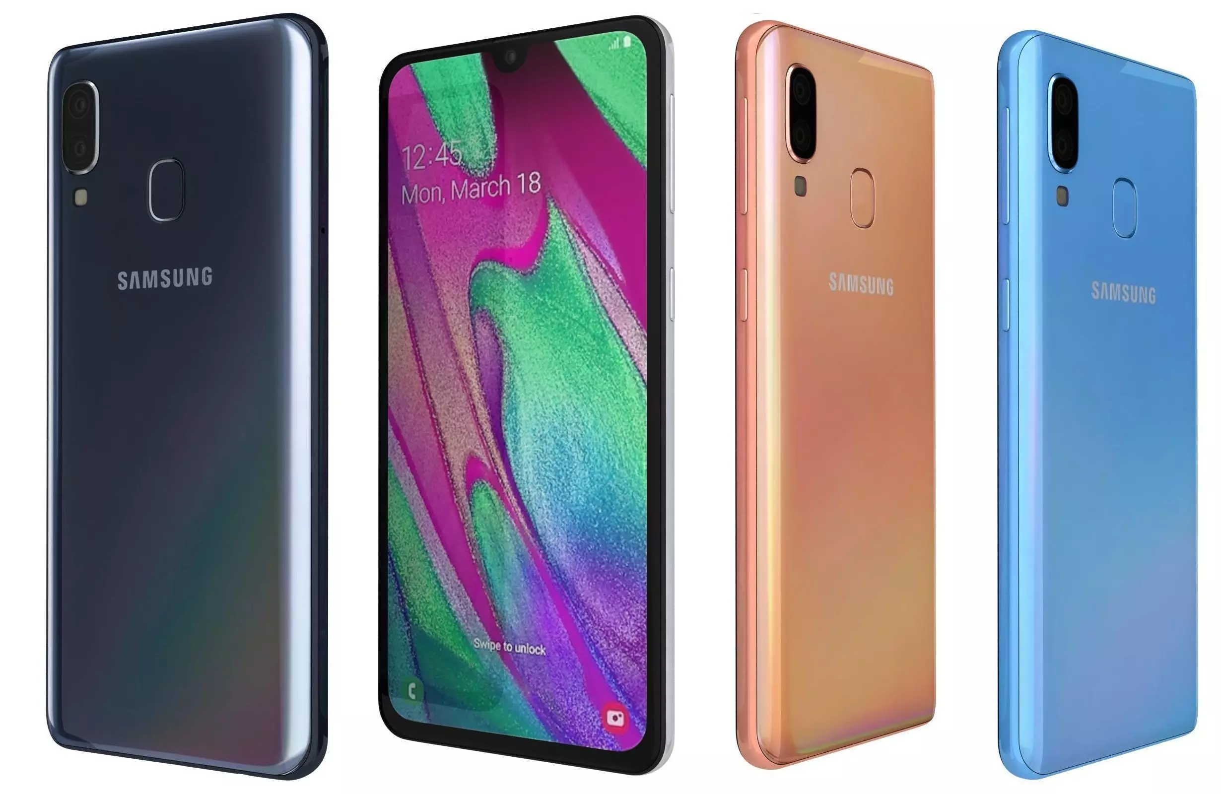 Samsung Galaxy A40 All Colors 3D model_0
