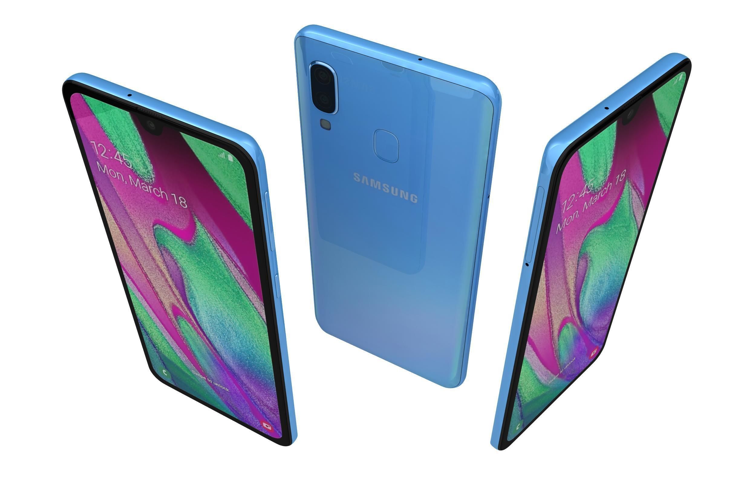 Samsung Galaxy A40 All Colors 3D model_11