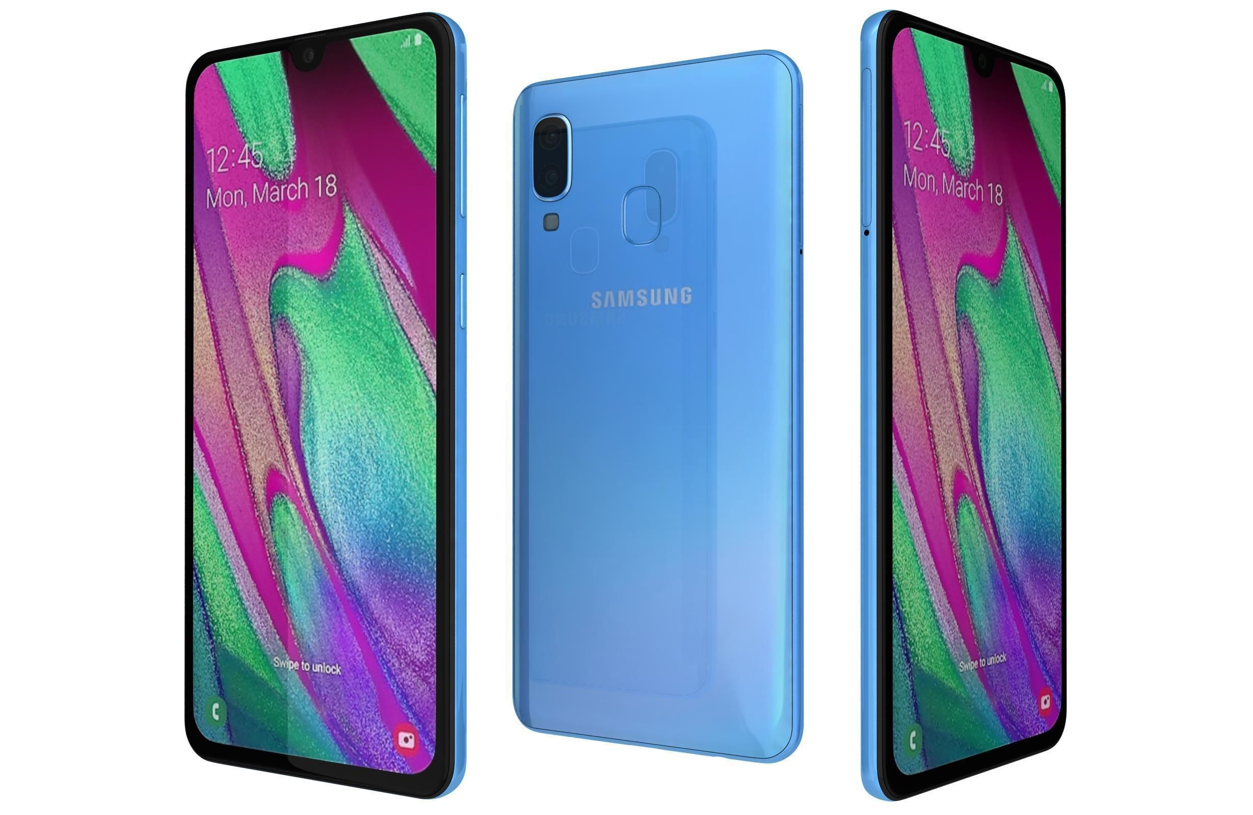 Samsung Galaxy A40 All Colors 3D model_4