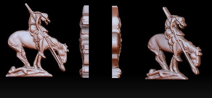 End of the trail bas-relief 3D print model