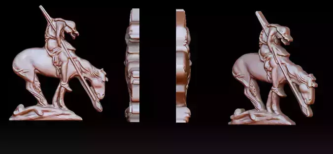 End of the trail bas-relief