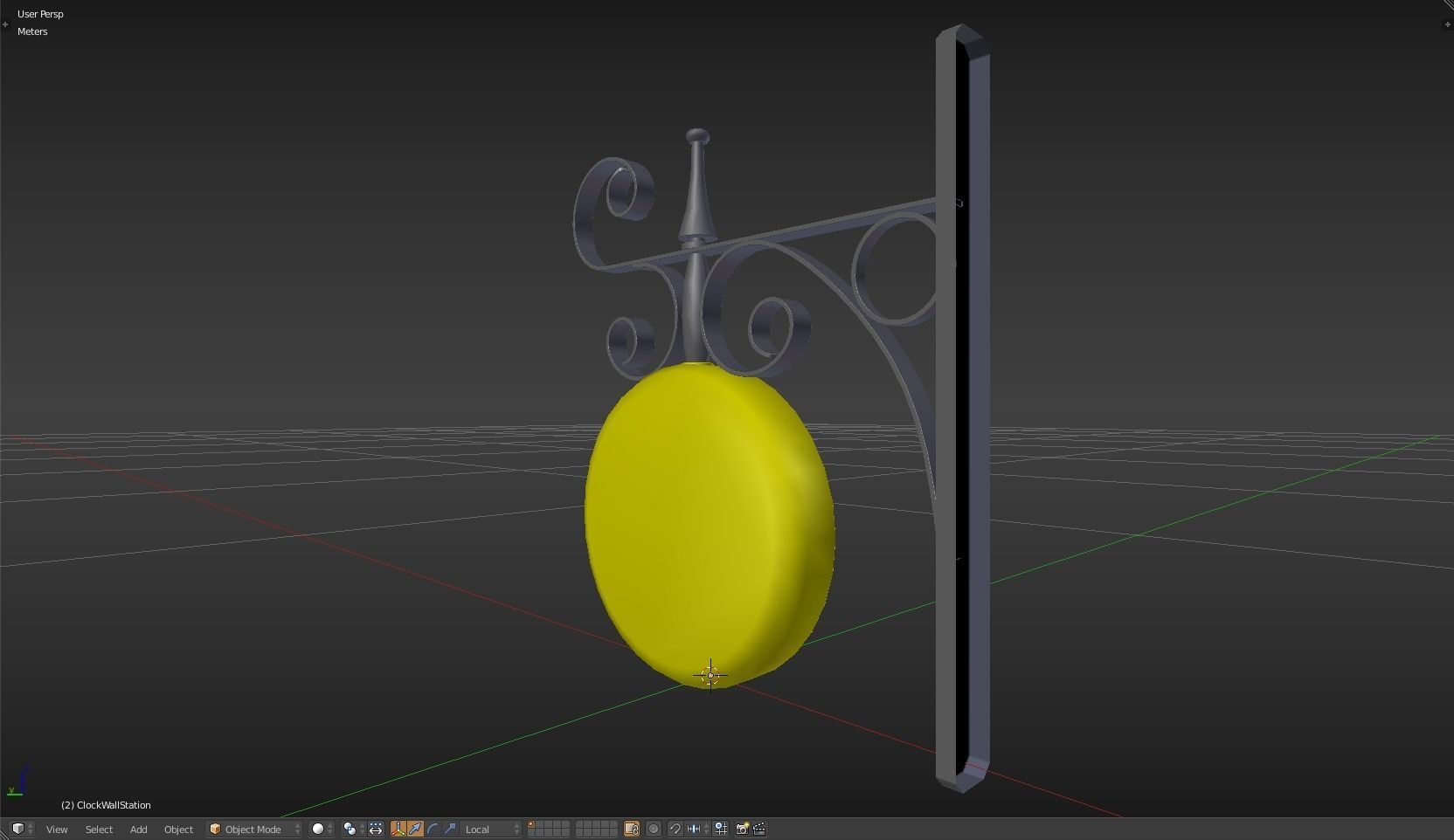 Clock Wall Station Low-poly 3D model_23