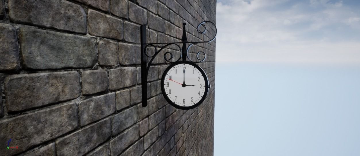 Clock Wall Station Low-poly 3D model_5