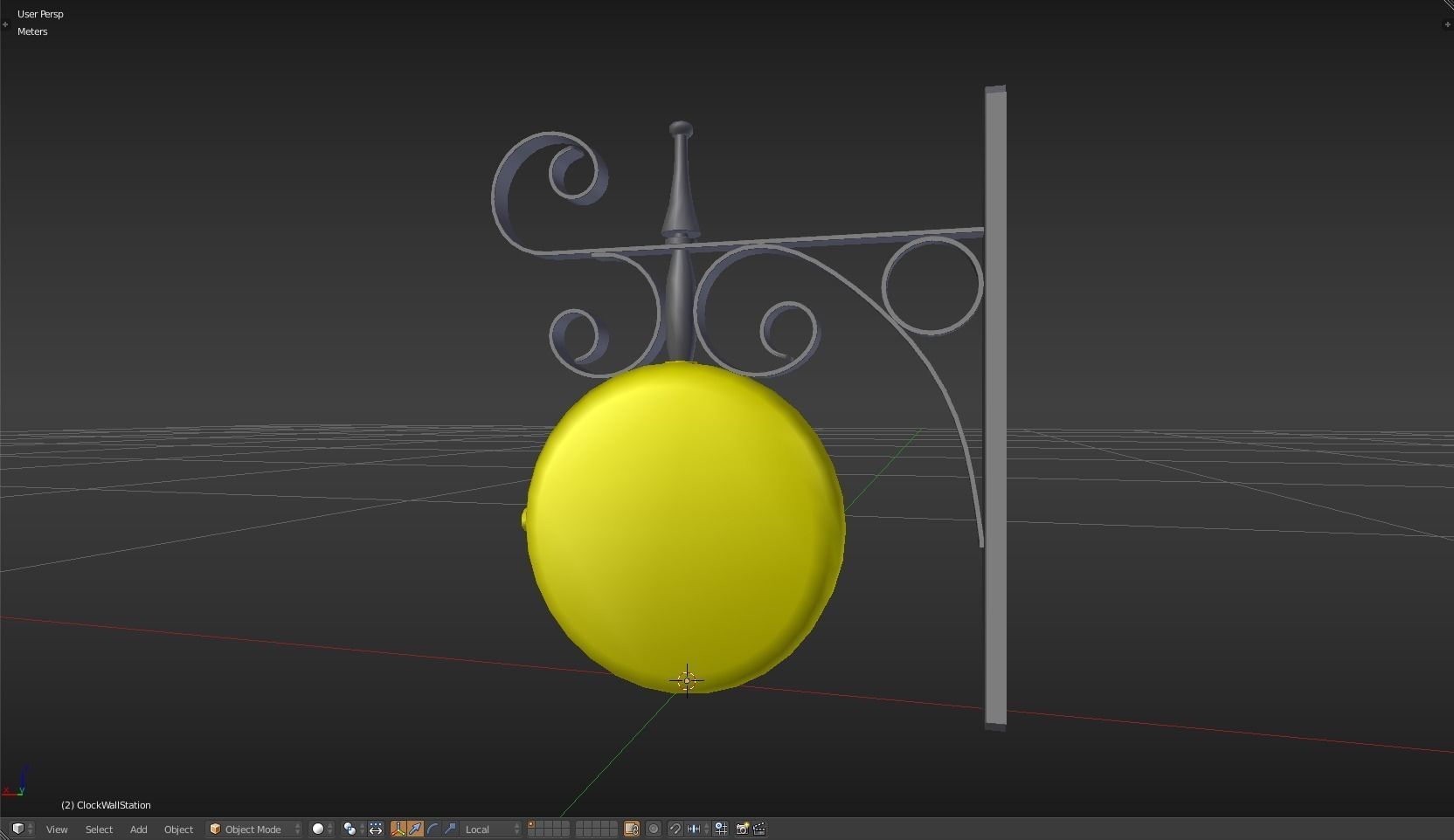Clock Wall Station Low-poly 3D model_21