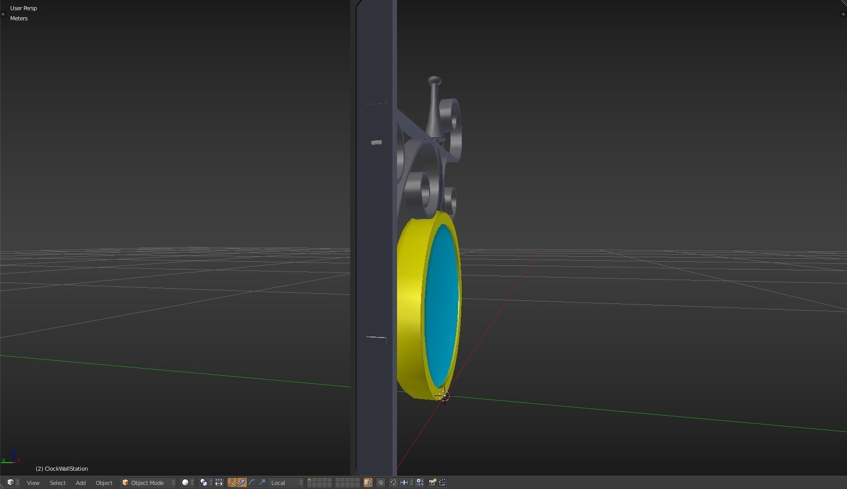 Clock Wall Station Low-poly 3D model_28