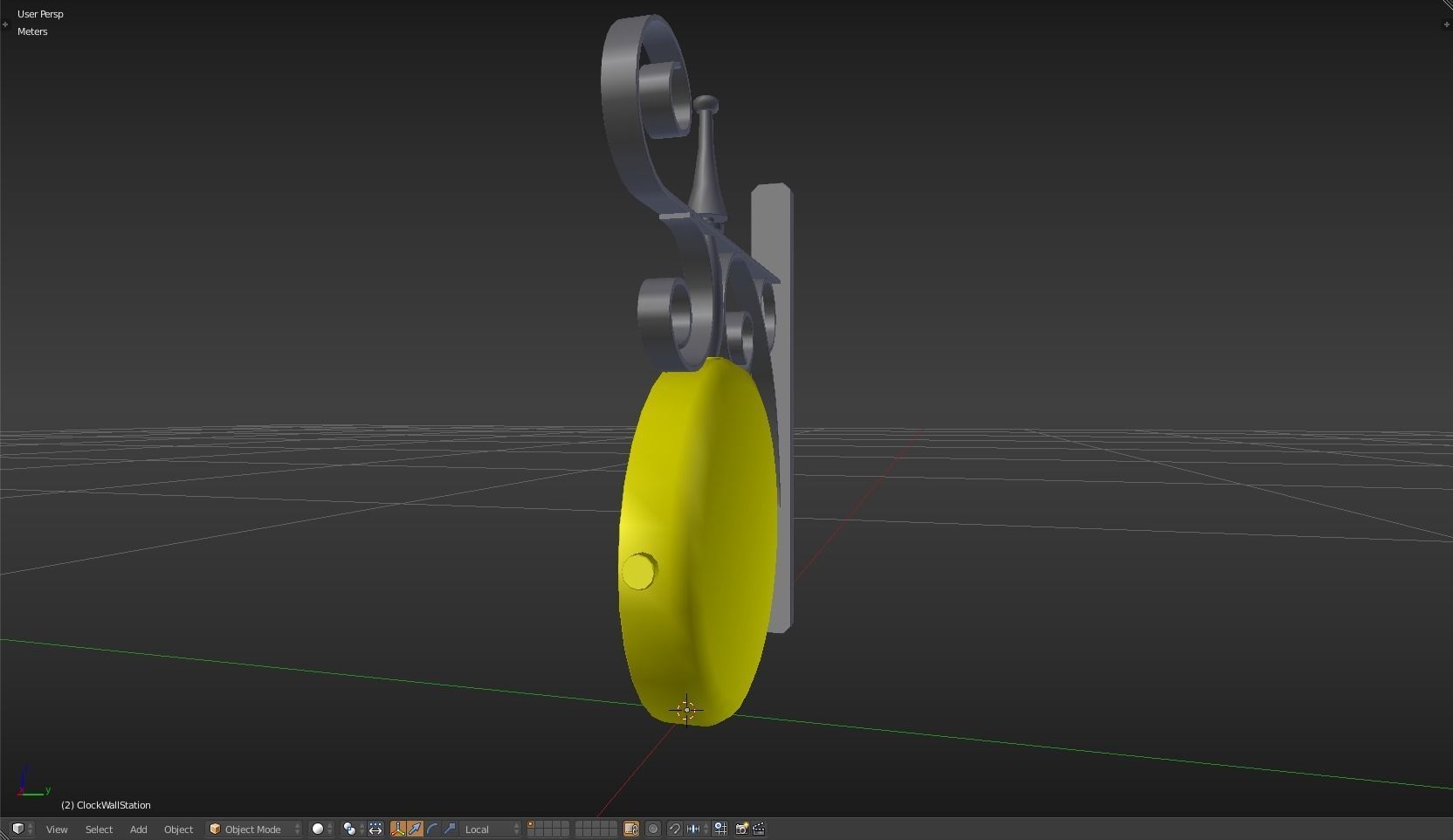 Clock Wall Station Low-poly 3D model_17