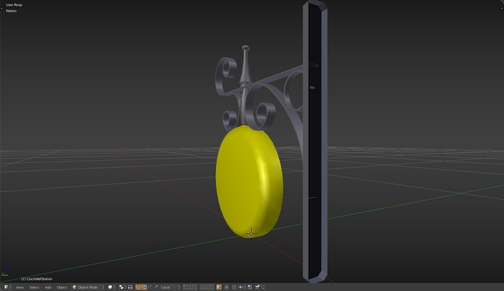 Clock Wall Station Low-poly 3D model_25