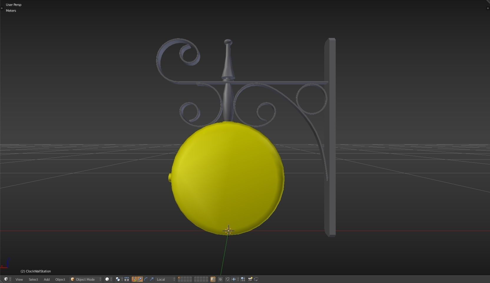 Clock Wall Station Low-poly 3D model_22
